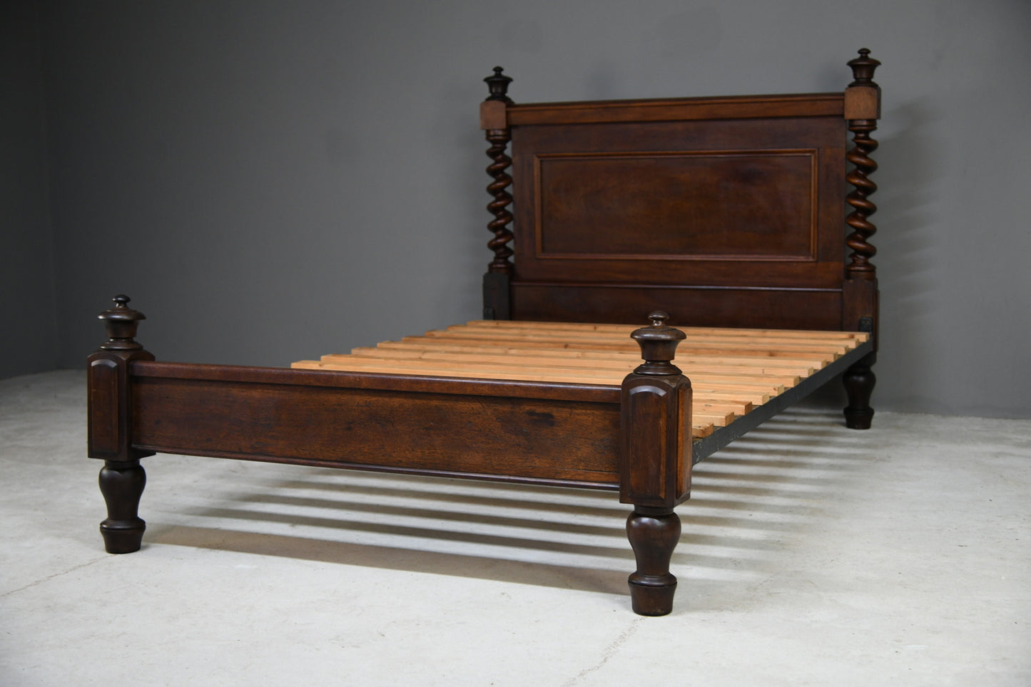 Antique Mahogany Double Bed Frame