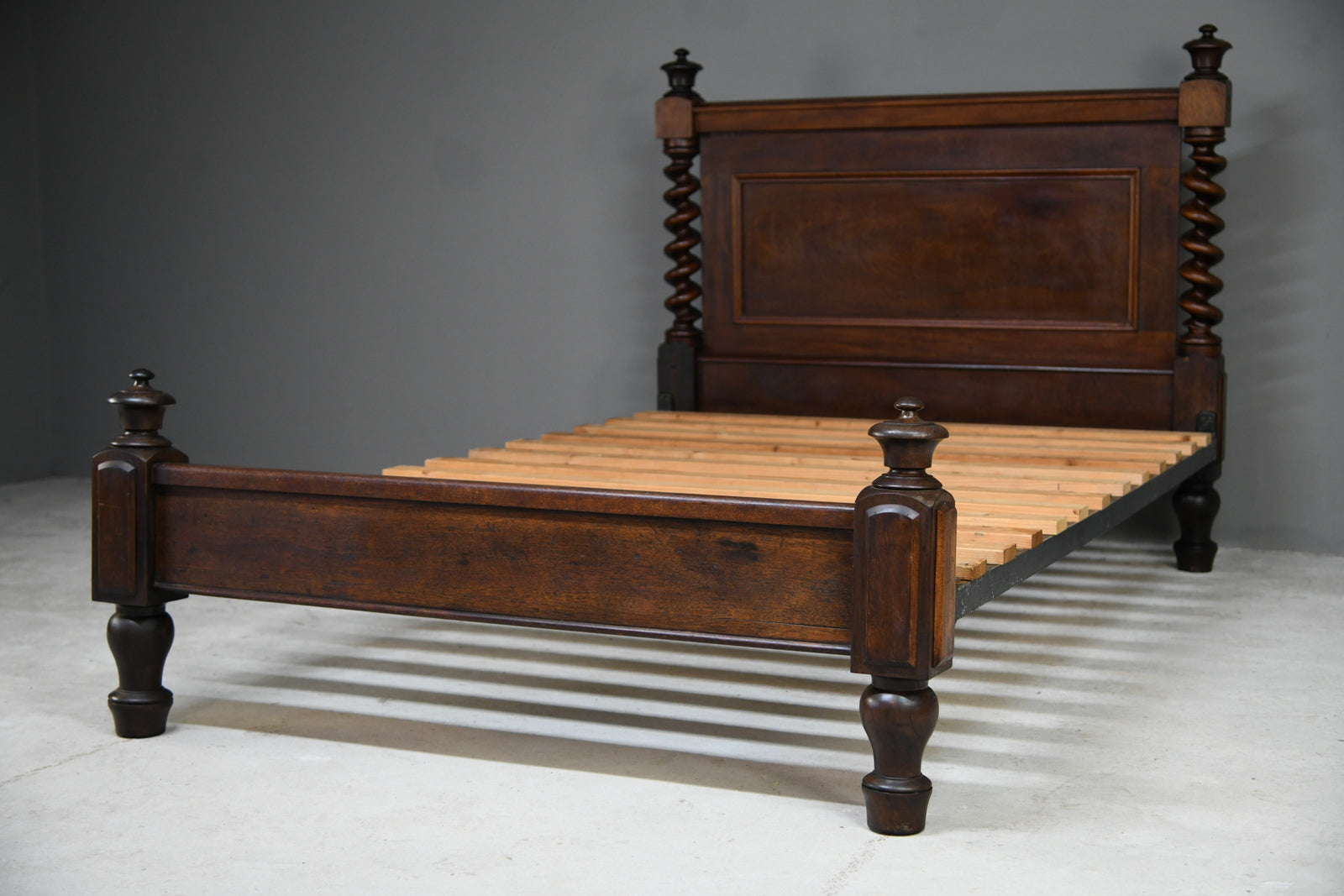 Antique Mahogany Double Bed Frame Kernow Furniture