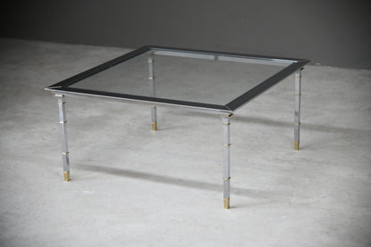 Italian Style Chrome & Brass Coffee Table