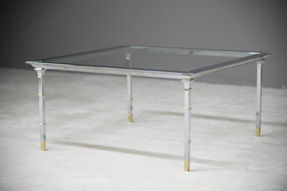 Italian Style Chrome & Brass Coffee Table