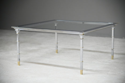 Italian Style Chrome & Brass Coffee Table