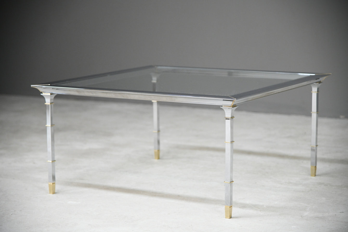 Italian Style Chrome & Brass Coffee Table