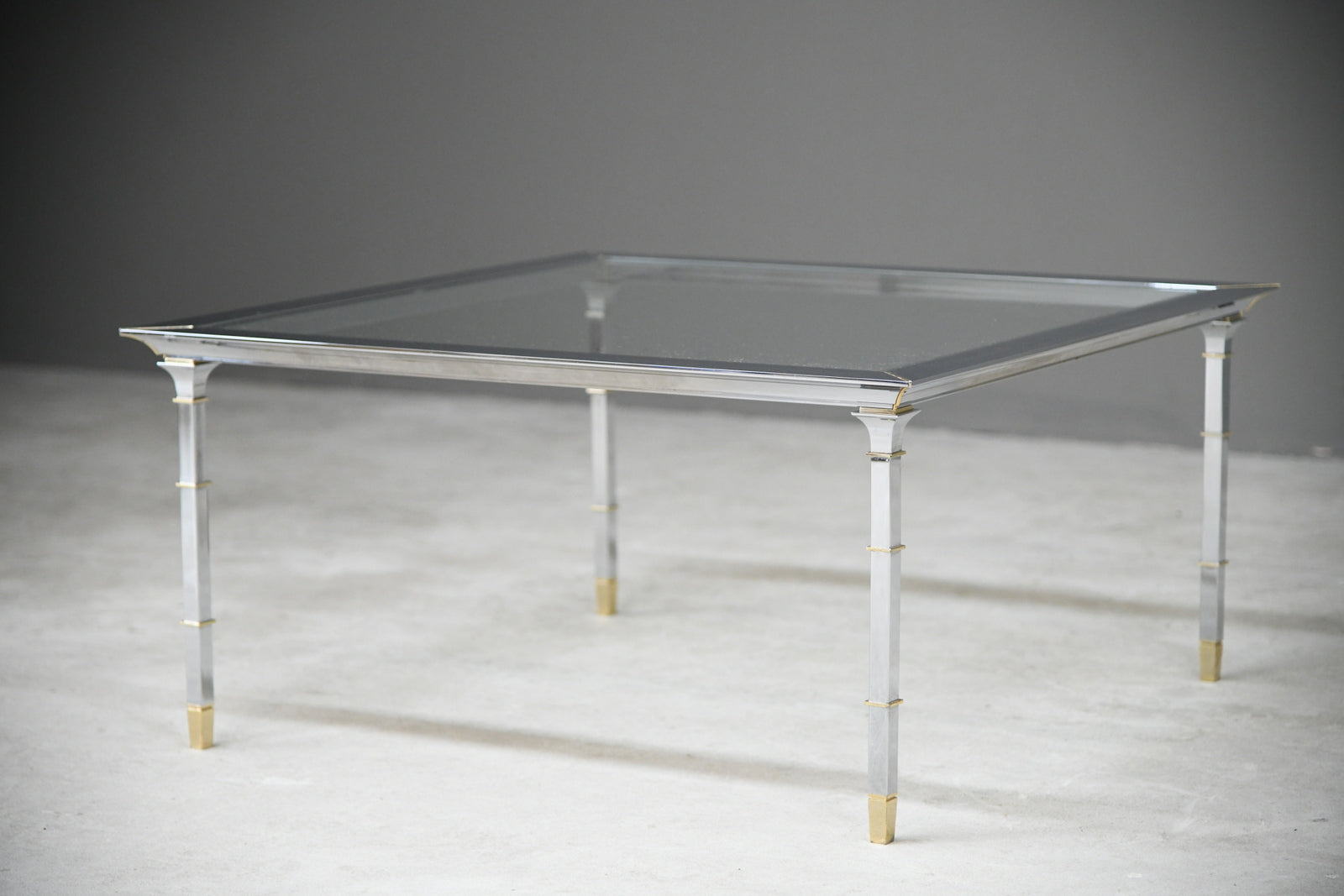 Italian Style Chrome & Brass Coffee Table