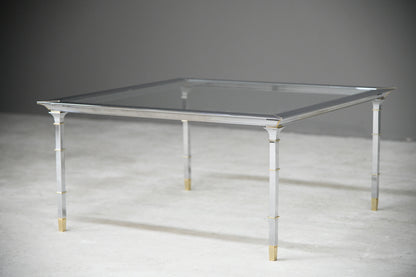 Italian Style Chrome & Brass Coffee Table