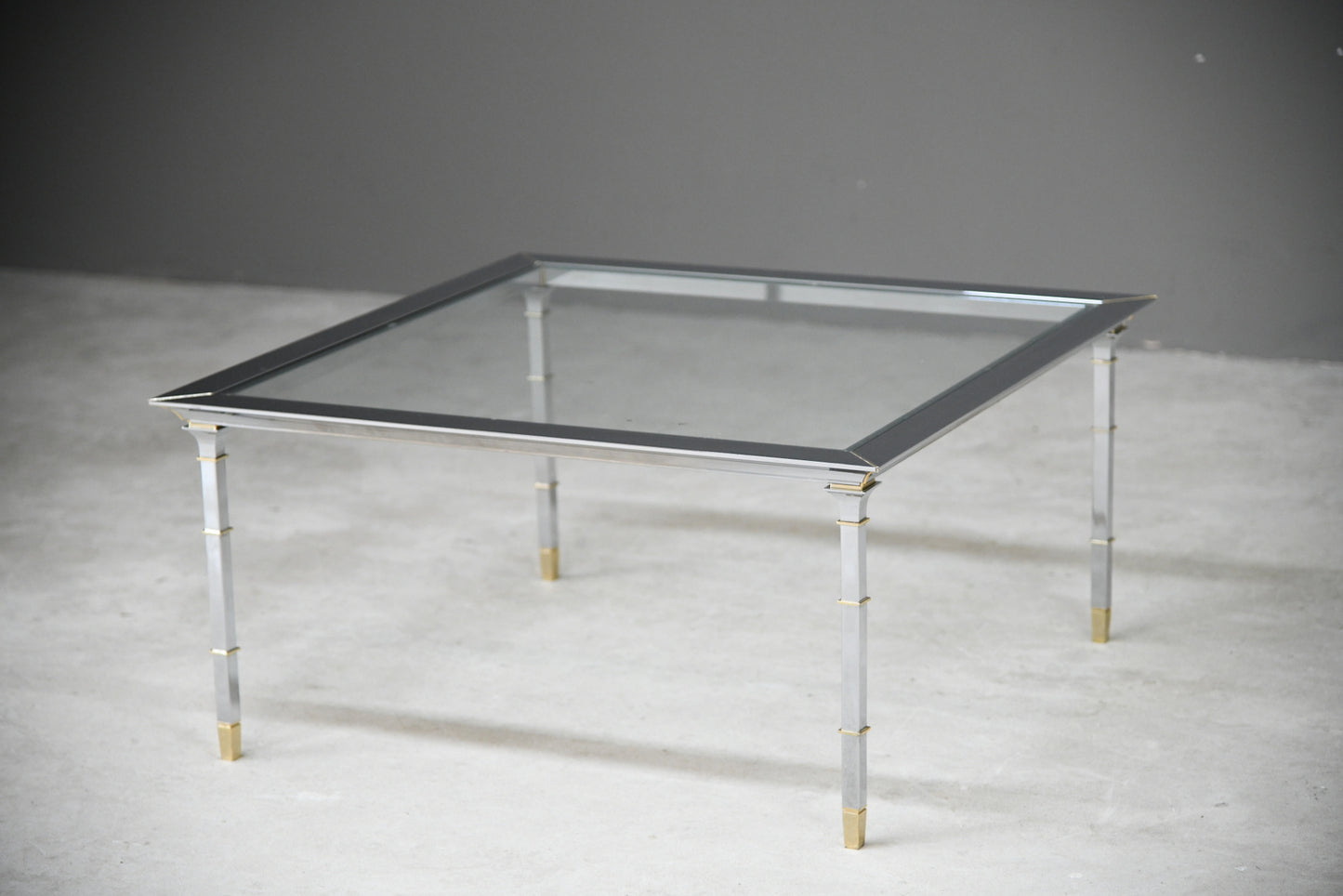 Italian Style Chrome & Brass Coffee Table