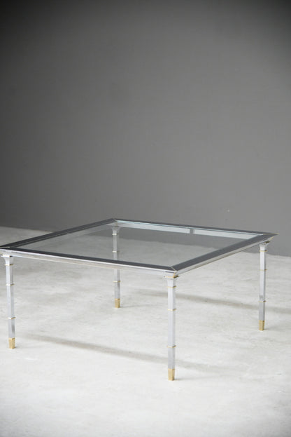 Italian Style Chrome & Brass Coffee Table