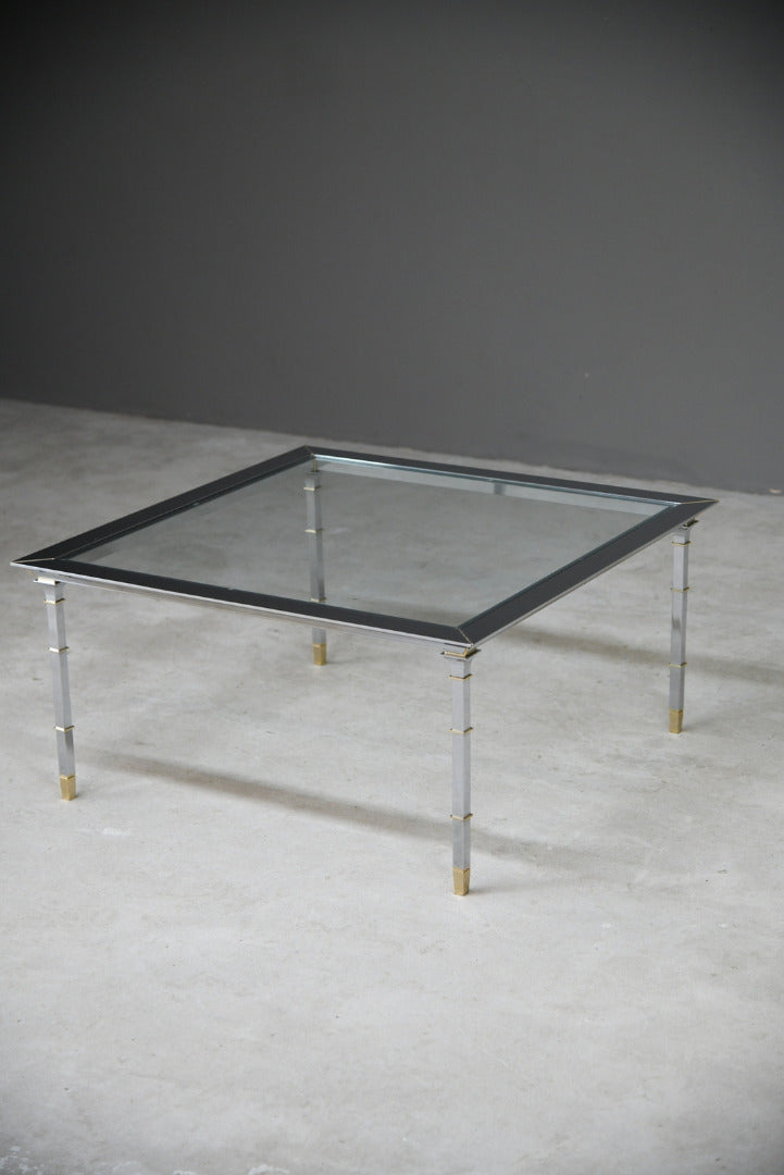 Italian Style Chrome & Brass Coffee Table