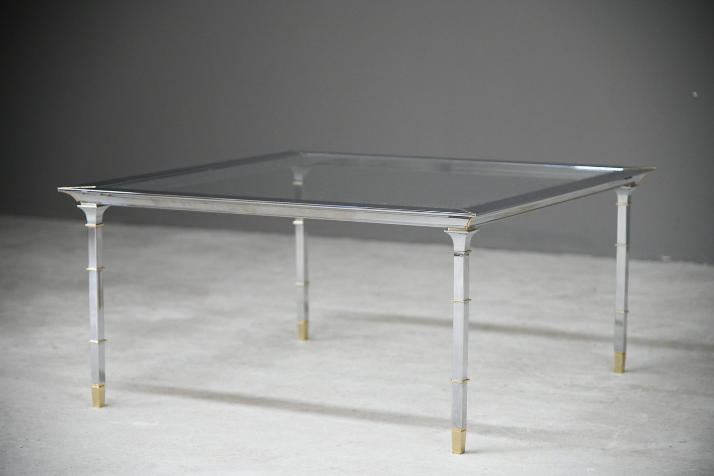 Italian Style Chrome & Brass Coffee Table