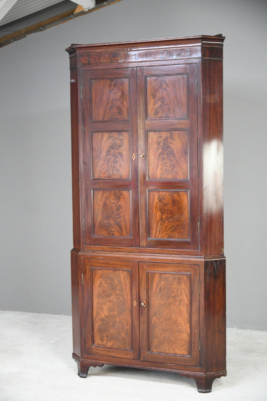 Antique Mahogany Corner Cupboard