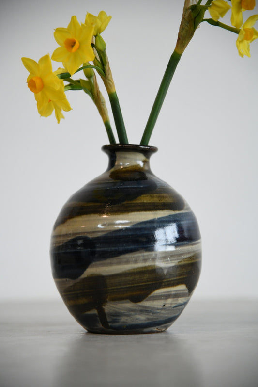 Small Glazed Striped Pot