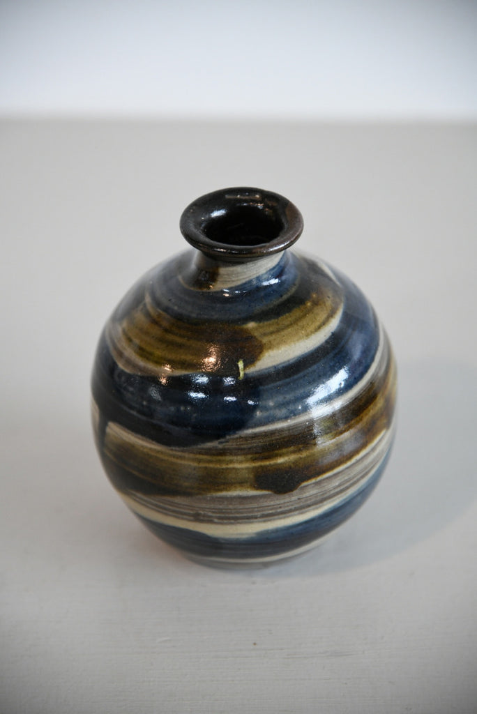 Small Glazed Striped Pot
