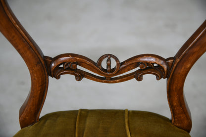 Pair Victorian Style Balloon Back Chairs