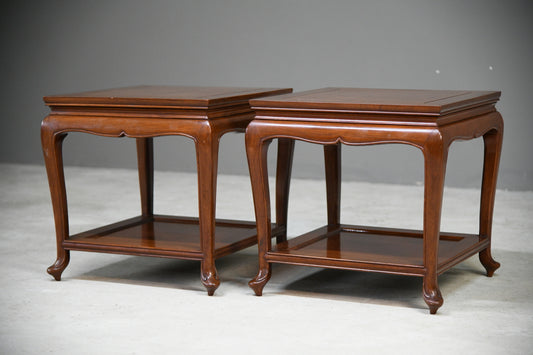 Pair Chinese Rosewood Side Tables
