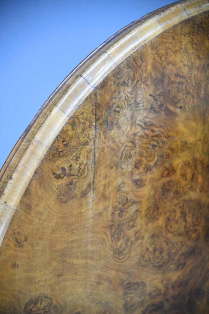Antique Victorian Burr Walnut Tilt Top Table