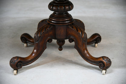 Antique Victorian Burr Walnut Tilt Top Table