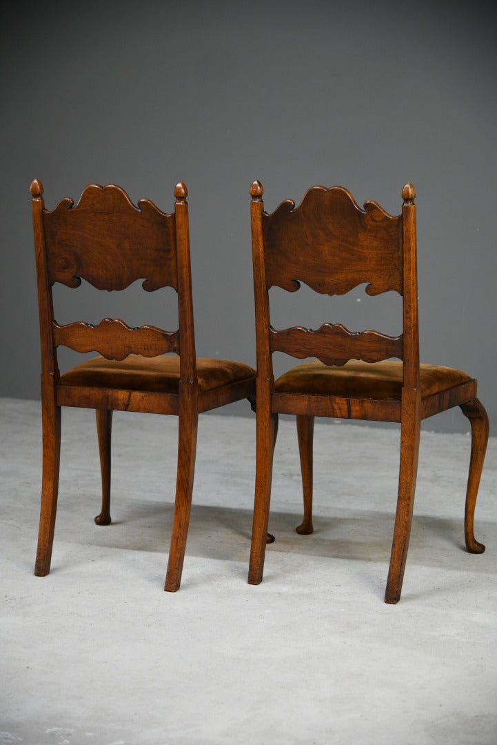 Pair Walnut Bedroom Chairs