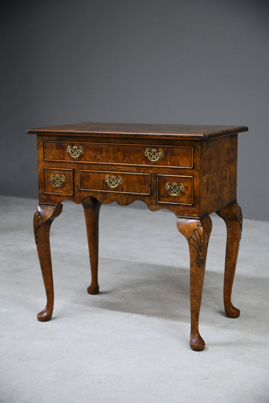 Georgian Style Burr Elm Low Boy