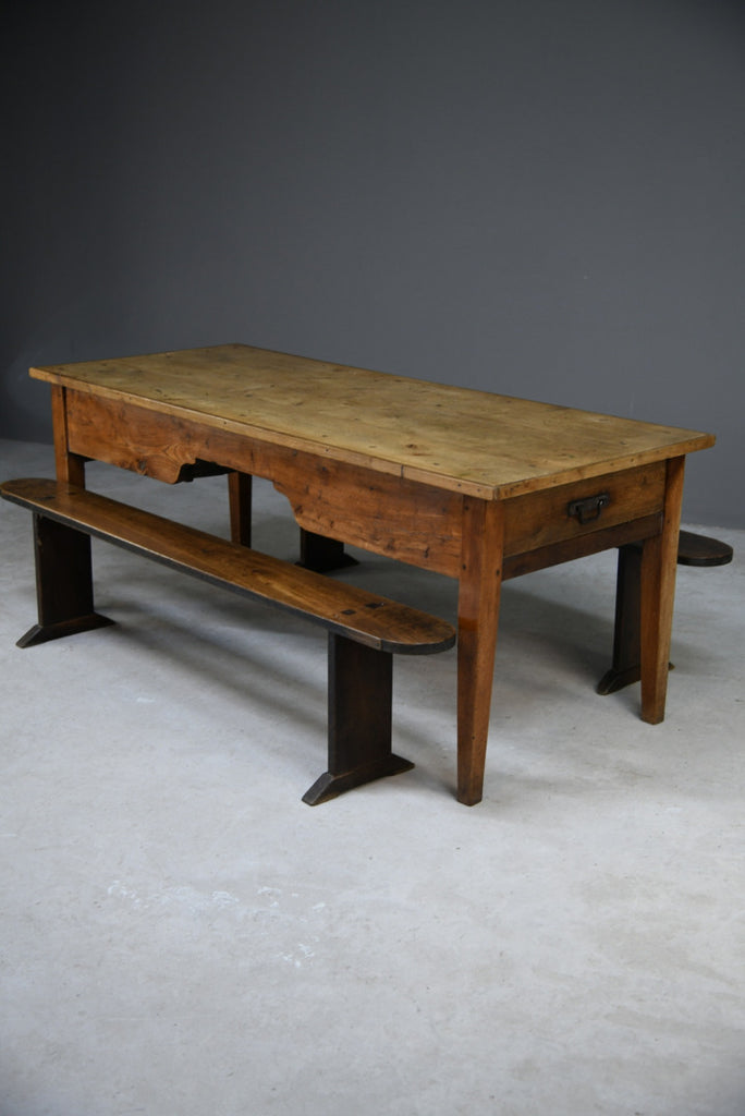 French Fruitwood Rustic Kitchen Table