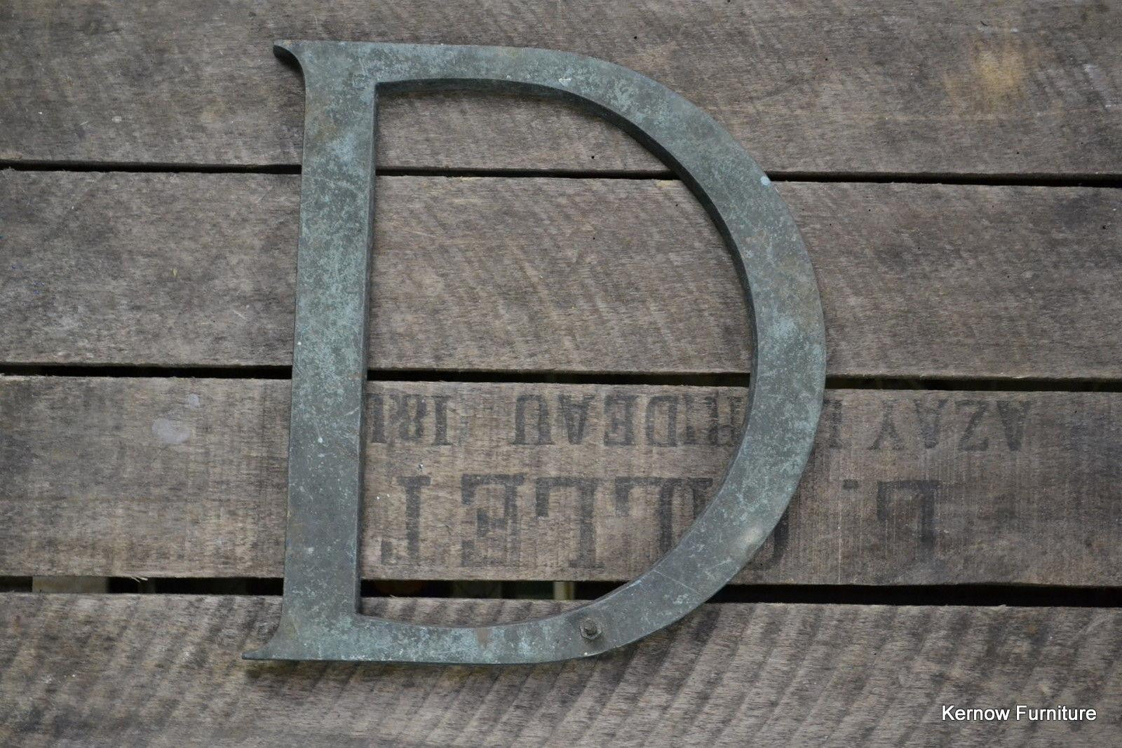 Vintage D Shop Letter - Kernow Furniture