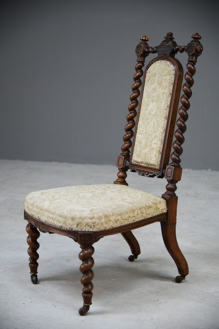 Walnut Barley Twist Bedroom Chair