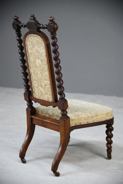 Walnut Barley Twist Bedroom Chair