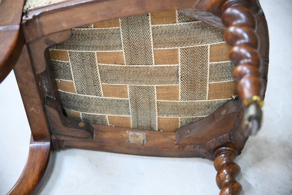 Walnut Barley Twist Bedroom Chair