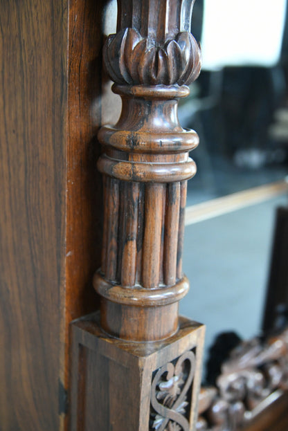 Anglo Indian Carved Rosewood Glazed Cabinet