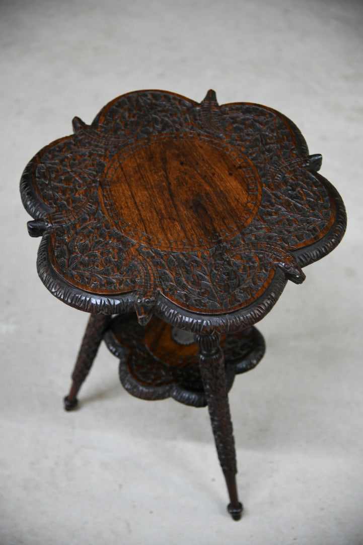 Carved  Indian Padouk Table