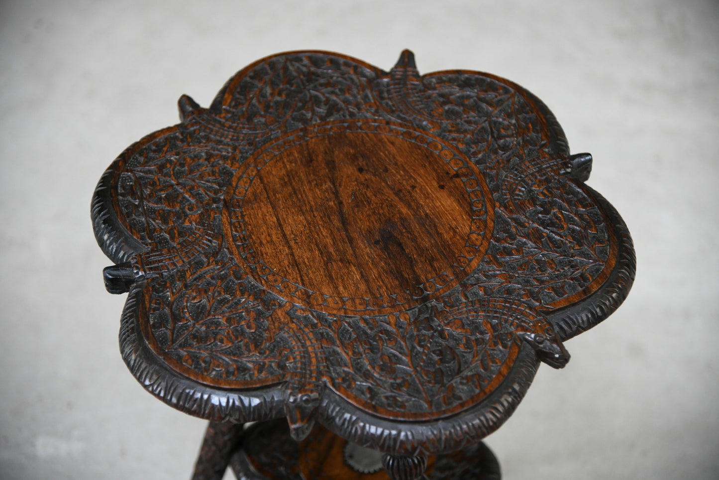 Carved  Indian Padouk Table
