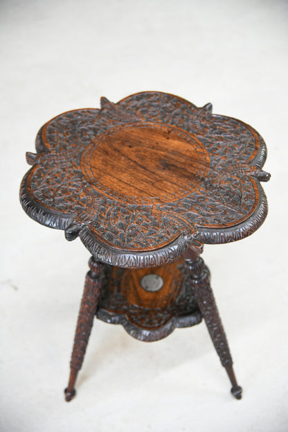 Carved  Indian Padouk Table