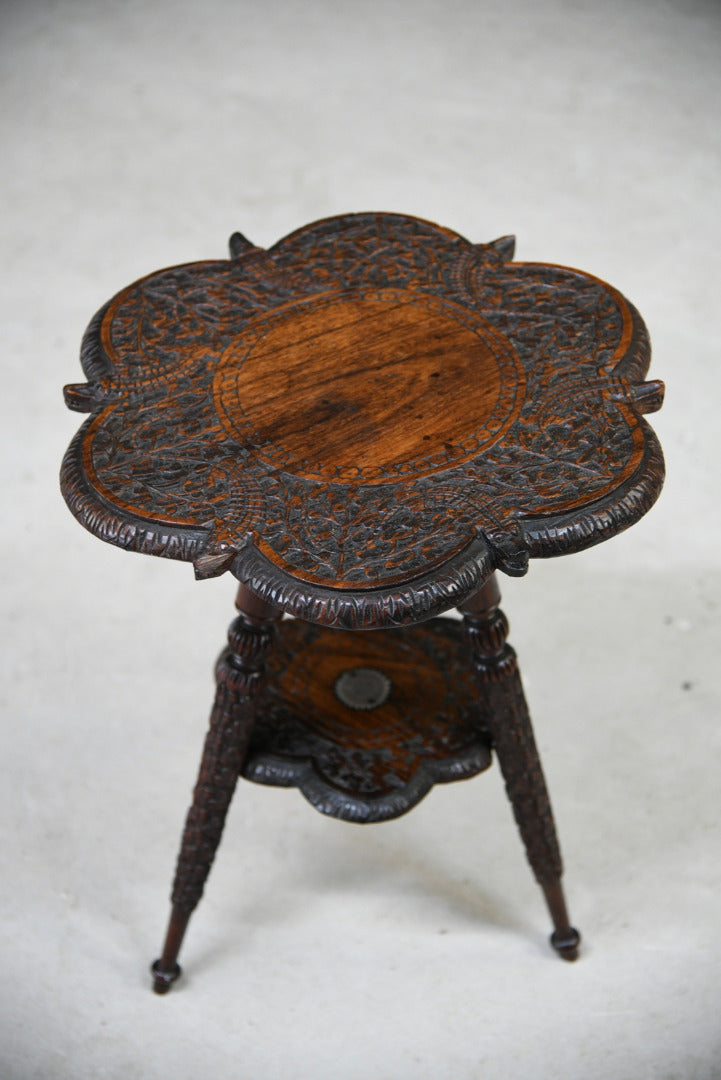 Carved  Indian Padouk Table