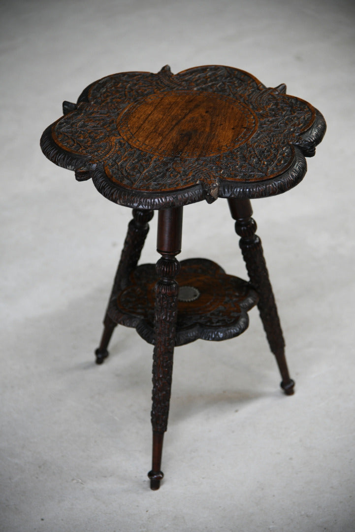 Carved  Indian Padouk Table