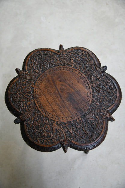 Carved  Indian Padouk Table