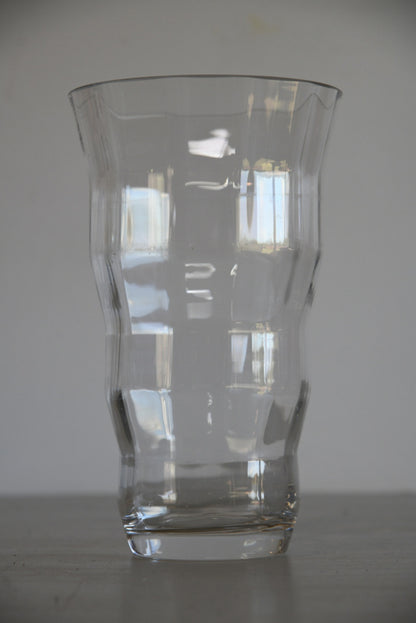 Large Ribbed Glass Vase