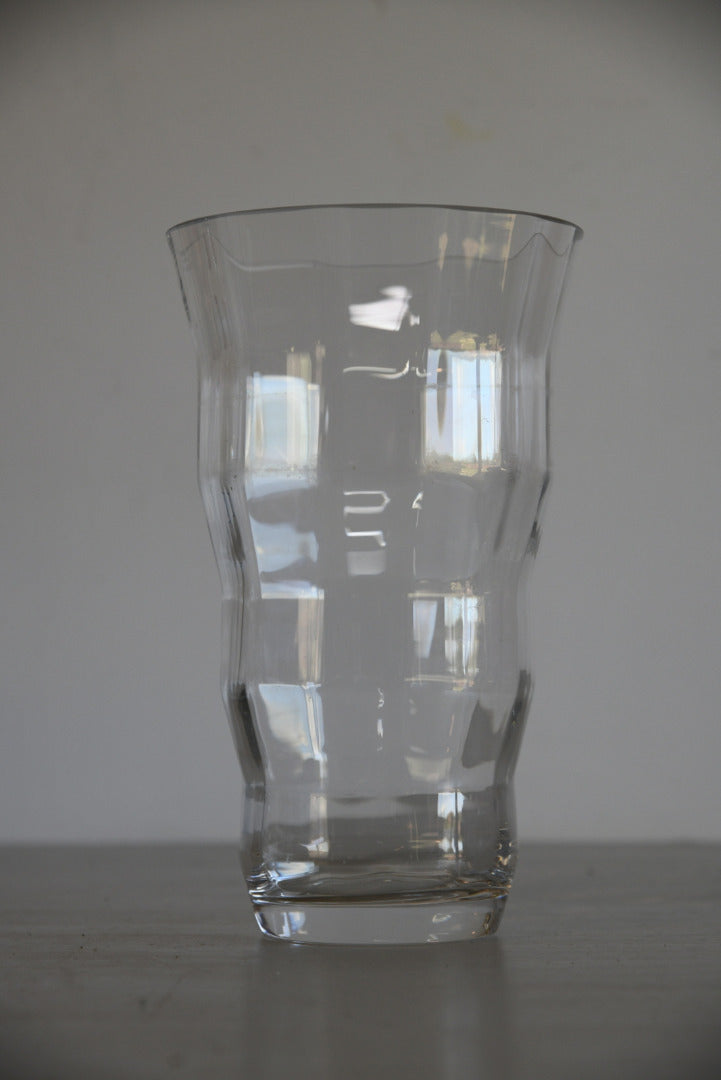 Large Ribbed Glass Vase