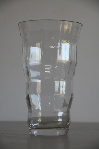 Large Ribbed Glass Vase