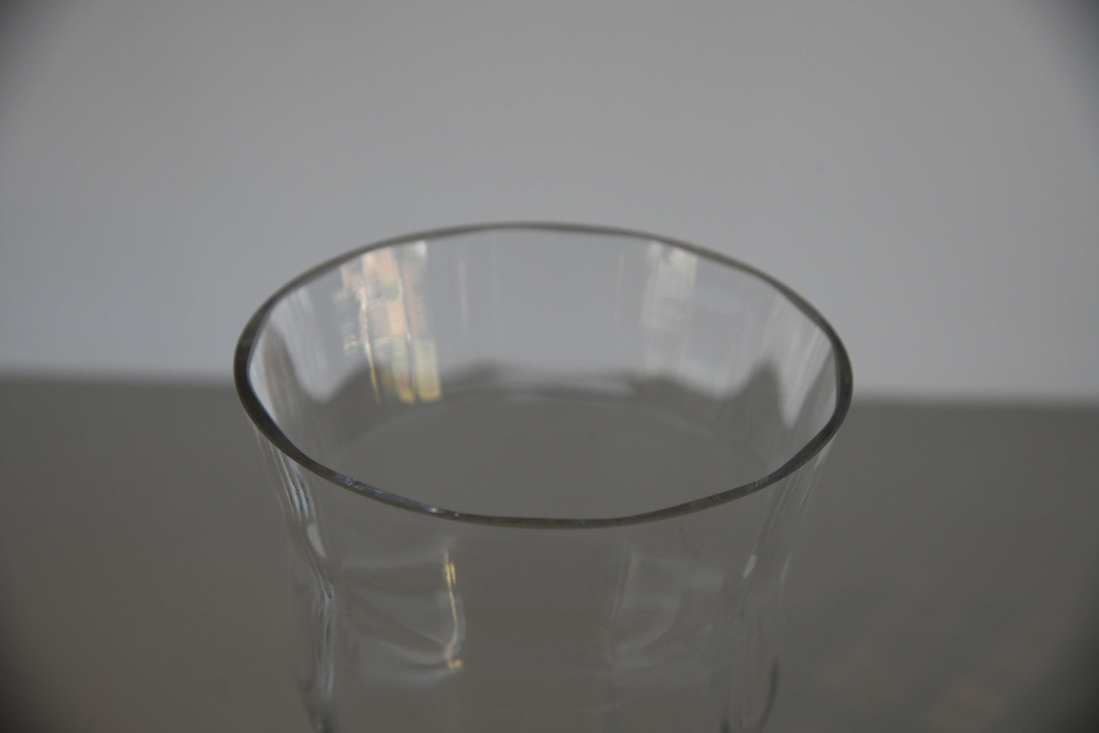 Large Ribbed Glass Vase