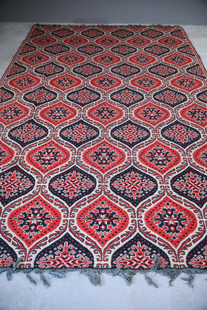 Red Eastern Wool Turkish Flatweave Rug