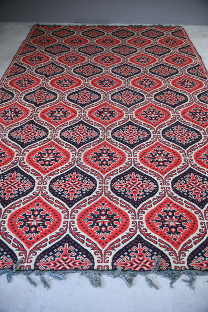 Red Eastern Wool Turkish Flatweave Rug