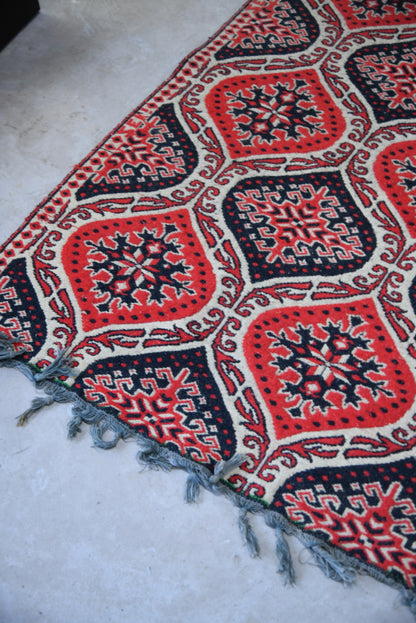 Red Eastern Wool Turkish Flatweave Rug