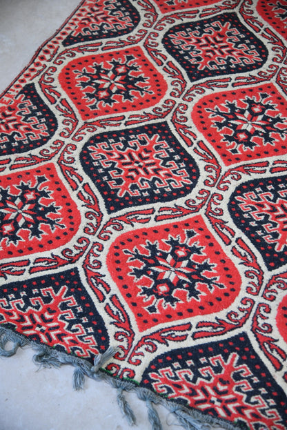 Red Eastern Wool Turkish Flatweave Rug