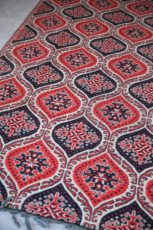 Red Eastern Wool Turkish Flatweave Rug