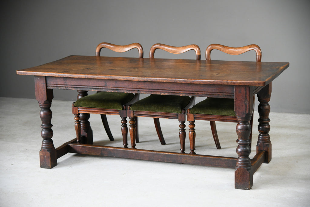 17th Century Style Oak Refectory Dining Kitchen Rustic Country Table