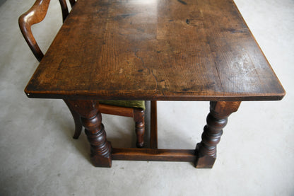 17th Century Style Oak Refectory Dining Kitchen Rustic Country Table