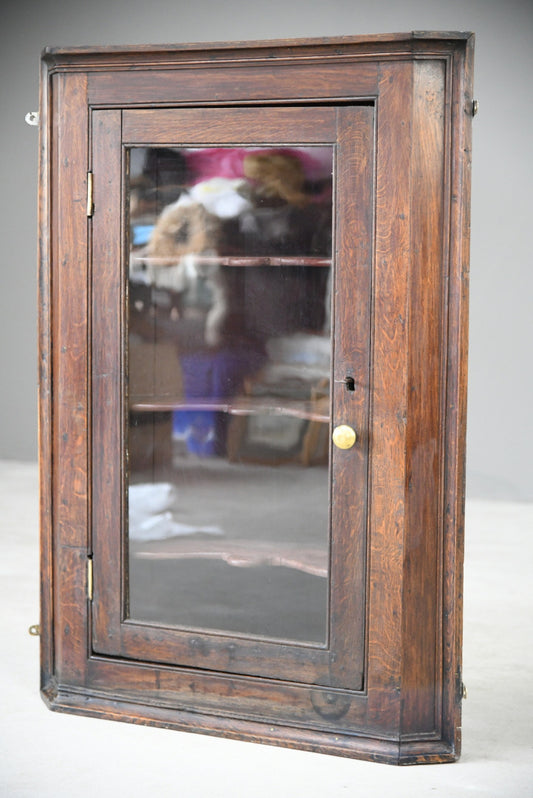 Rustic Oak Corner Cupboard