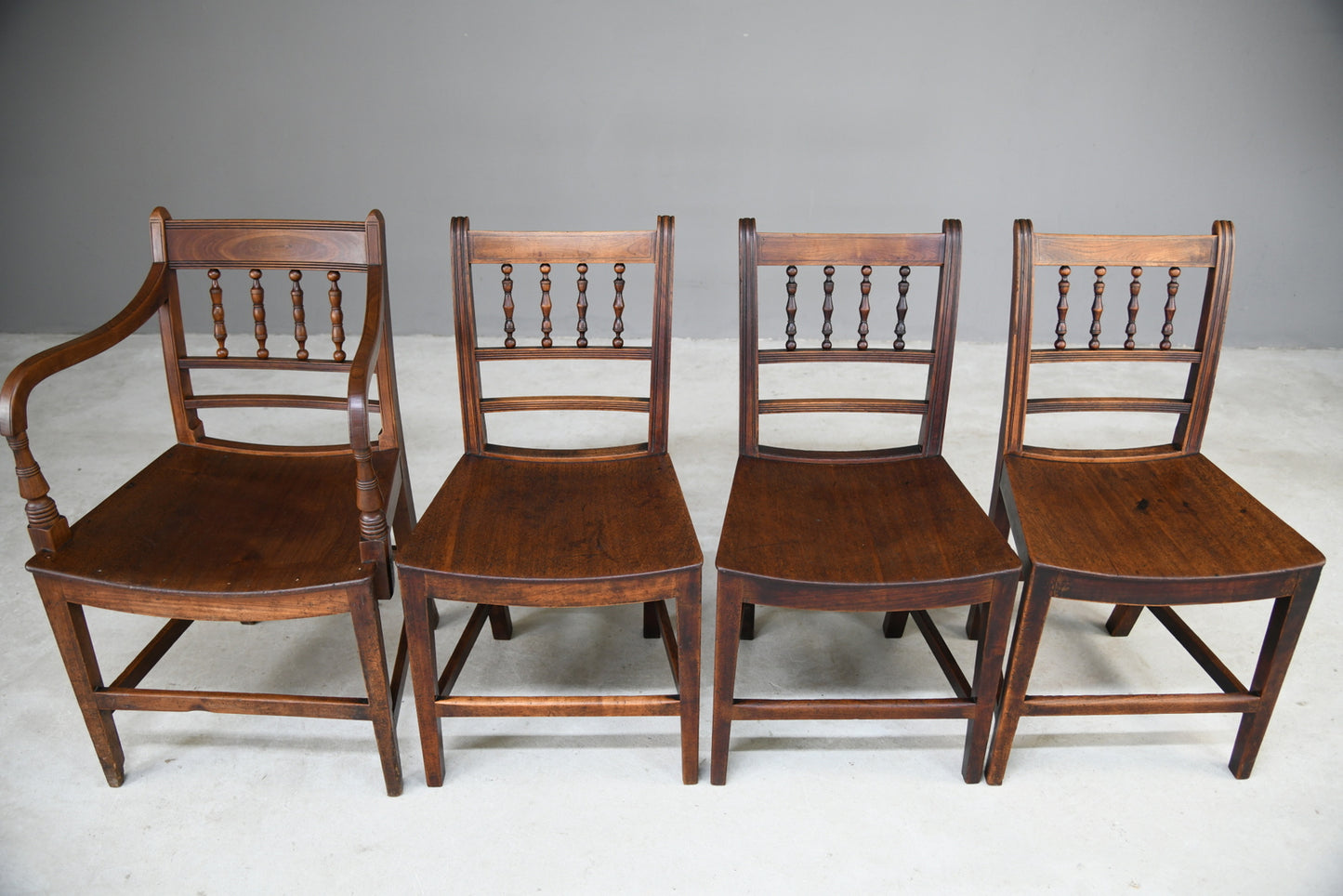 Georgian Fruit Wood Spindle Back Chairs