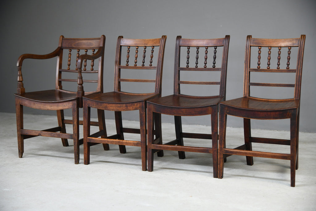 Georgian Fruit Wood Spindle Back Chairs
