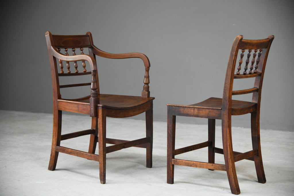 Georgian Fruit Wood Spindle Back Chairs