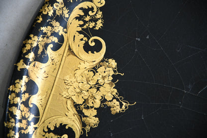 Black & Gilded Papier Mache Tray