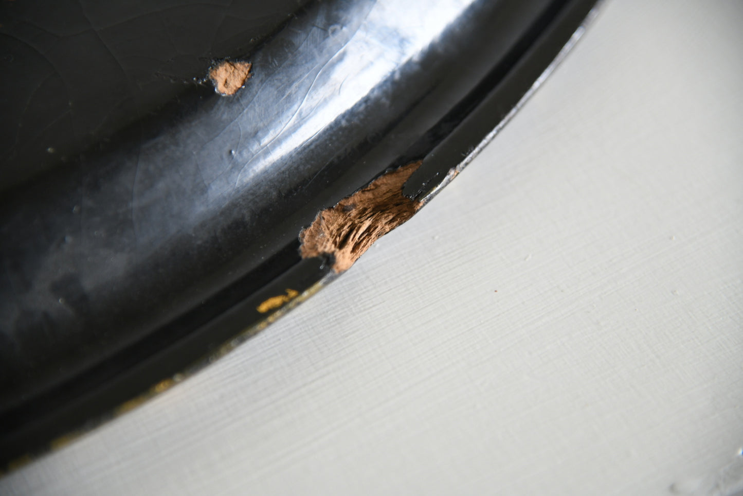 Black & Gilded Papier Mache Tray